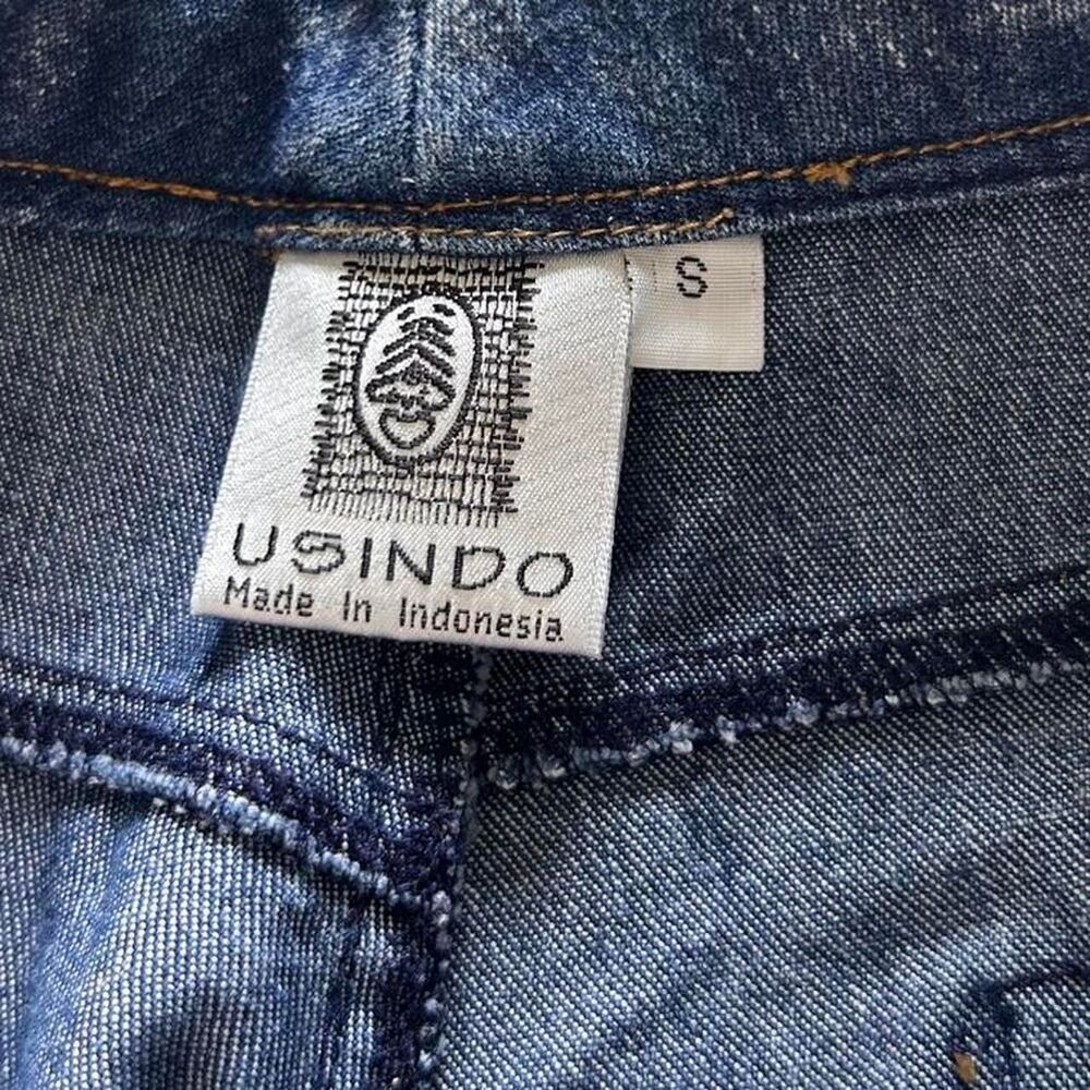 Vintage jeans Y2K Embroidered Flower small | artsy indie beaded cropped denim - Picture 7 of 8